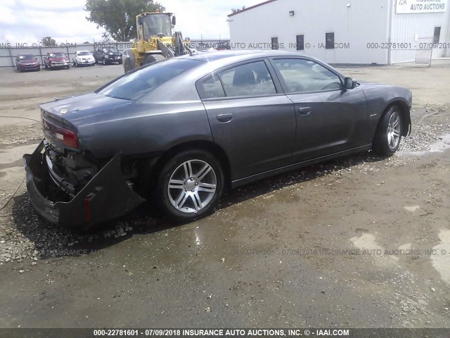 2C3CDXCTXEH185794 - 2014 DODGE CHARGER R/T GRAY photo 4