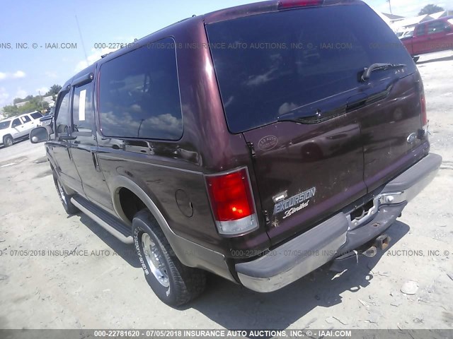 1FMNU43S5YEB68385 - 2000 FORD EXCURSION LIMITED BURGUNDY photo 3