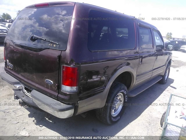 1FMNU43S5YEB68385 - 2000 FORD EXCURSION LIMITED BURGUNDY photo 4
