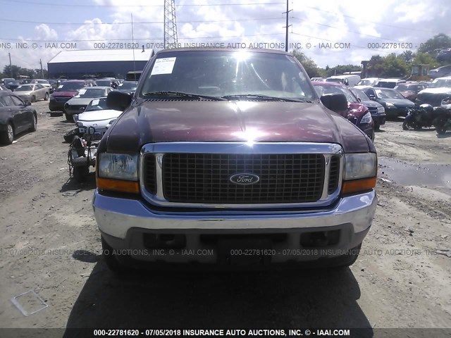 1FMNU43S5YEB68385 - 2000 FORD EXCURSION LIMITED BURGUNDY photo 6