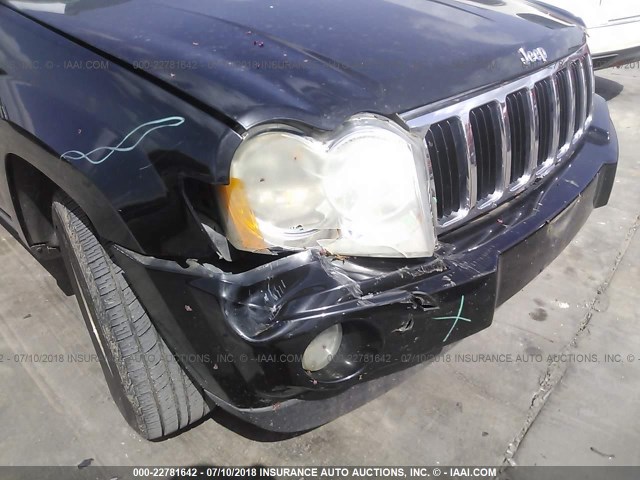 1J8HS58P17C501170 - 2007 JEEP GRAND CHEROKEE LIMITED BLACK photo 6