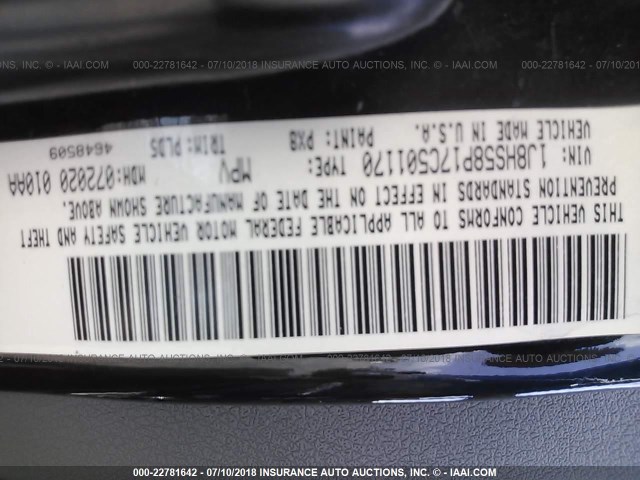 1J8HS58P17C501170 - 2007 JEEP GRAND CHEROKEE LIMITED BLACK photo 9