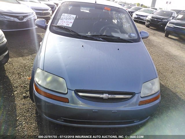 KL1TD66656B573867 - 2006 CHEVROLET AVEO LS BLUE photo 6