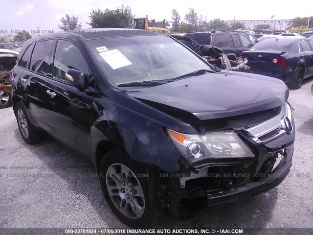 2HNYD28368H518312 - 2008 ACURA MDX TECHNOLOGY BLACK photo 1