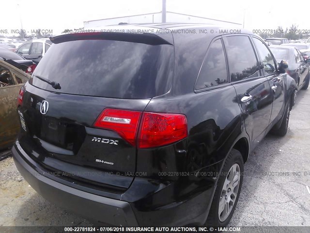 2HNYD28368H518312 - 2008 ACURA MDX TECHNOLOGY BLACK photo 4