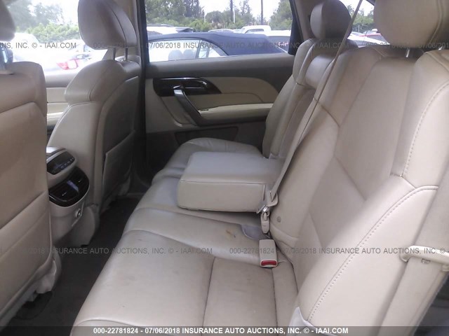 2HNYD28368H518312 - 2008 ACURA MDX TECHNOLOGY BLACK photo 8