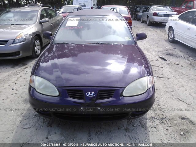 KMHJW35F0YU167525 - 2000 HYUNDAI ELANTRA GLS MAROON photo 6