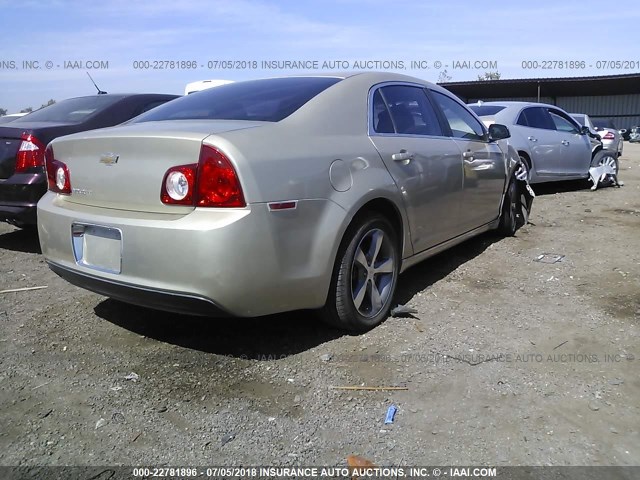 1G1ZC5E14BF147928 - 2011 CHEVROLET MALIBU 1LT 金色 照片 4