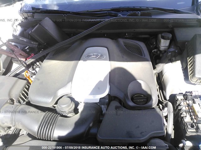 KMHGC4DF7AU083881 - 2010 HYUNDAI GENESIS 4.6L SILVER photo 10