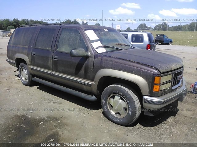 1GKFK16R9VJ741074 - 1997 GMC SUBURBAN K1500 BURGUNDY photo 1