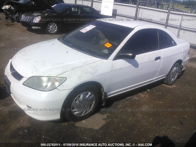 1HGEM22175L029241 - 2005 HONDA CIVIC DX VP WHITE photo 2