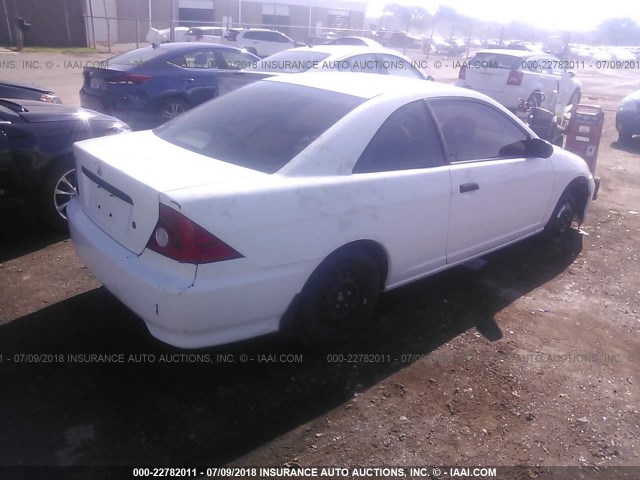 1HGEM22175L029241 - 2005 HONDA CIVIC DX VP WHITE photo 4