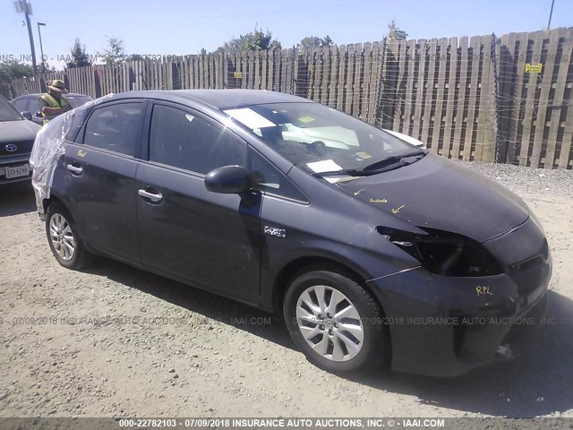 JTDKN3DP0E3056609 - 2014 TOYOTA PRIUS PLUG-IN  GRAY photo 1