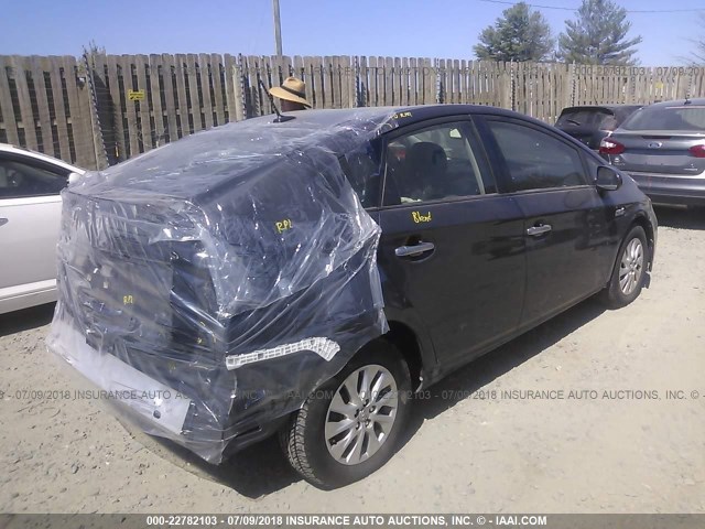 JTDKN3DP0E3056609 - 2014 TOYOTA PRIUS PLUG-IN  GRAY photo 4