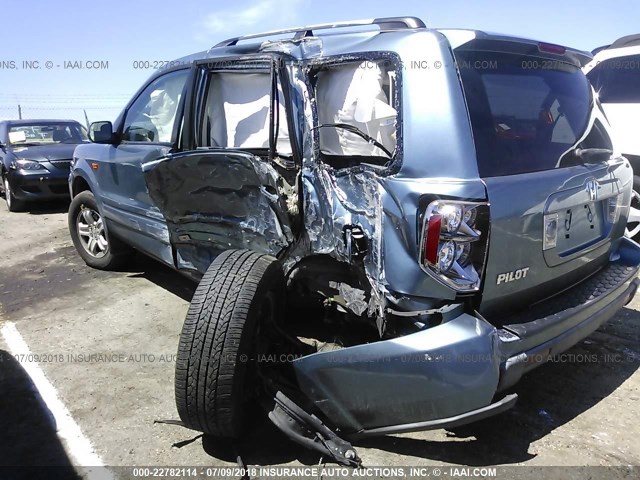 5FNYF28258B016307 - 2008 HONDA PILOT VP BLUE photo 3