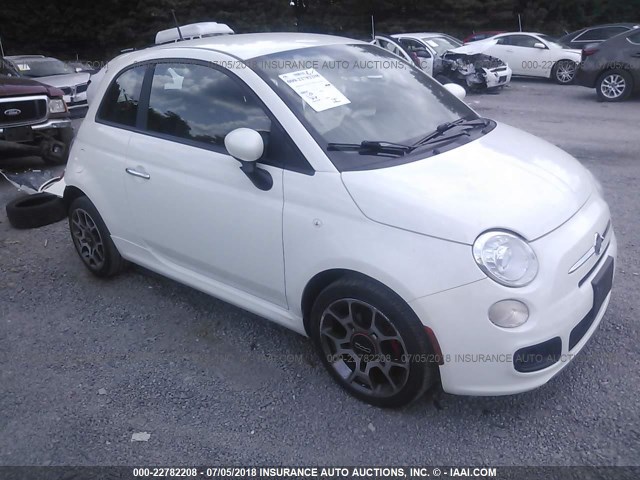 3C3CFFBR8DT737051 - 2013 FIAT 500 SPORT WHITE photo 1