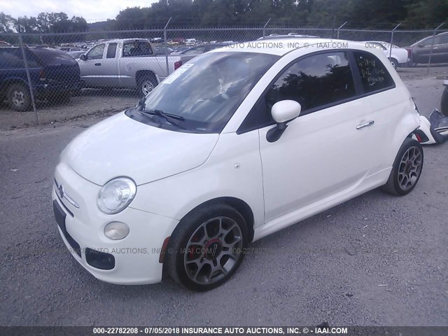 3C3CFFBR8DT737051 - 2013 FIAT 500 SPORT WHITE photo 2