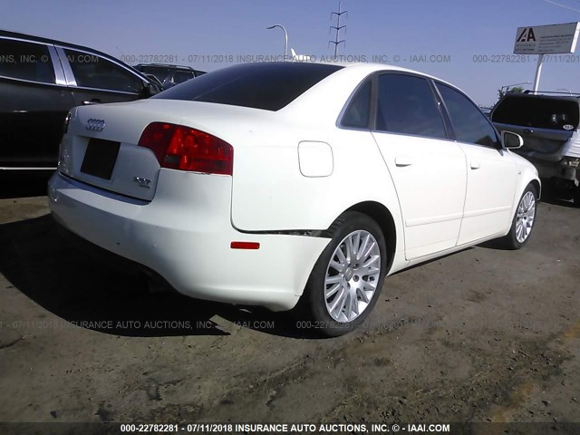 WAUDF78E66A272805 - 2006 AUDI A4 2.0T QUATTRO WHITE photo 4