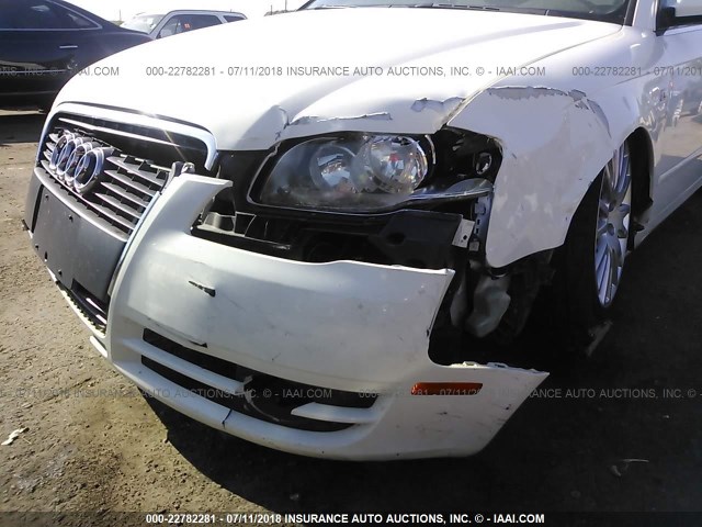 WAUDF78E66A272805 - 2006 AUDI A4 2.0T QUATTRO WHITE photo 6