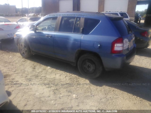 1J8FF47W87D142943 - 2007 JEEP COMPASS TURQUOISE photo 3