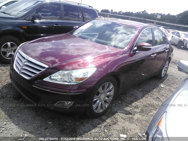 KMHGC4DE1AU105073 - 2010 HYUNDAI GENESIS 3.8L BURGUNDY photo 2