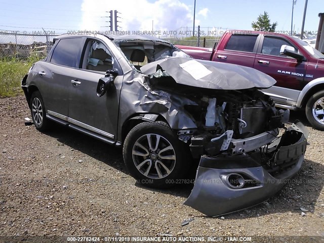 5N1AR2MN7DC665053 - 2013 NISSAN PATHFINDER S/SV/SL/PLATINUM GRAY photo 1