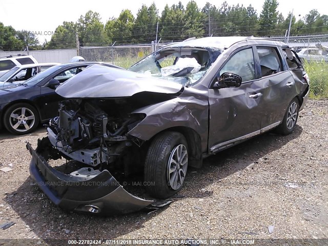 5N1AR2MN7DC665053 - 2013 NISSAN PATHFINDER S/SV/SL/PLATINUM GRAY photo 2