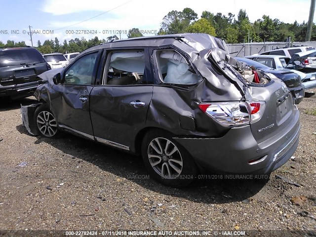 5N1AR2MN7DC665053 - 2013 NISSAN PATHFINDER S/SV/SL/PLATINUM GRAY photo 3