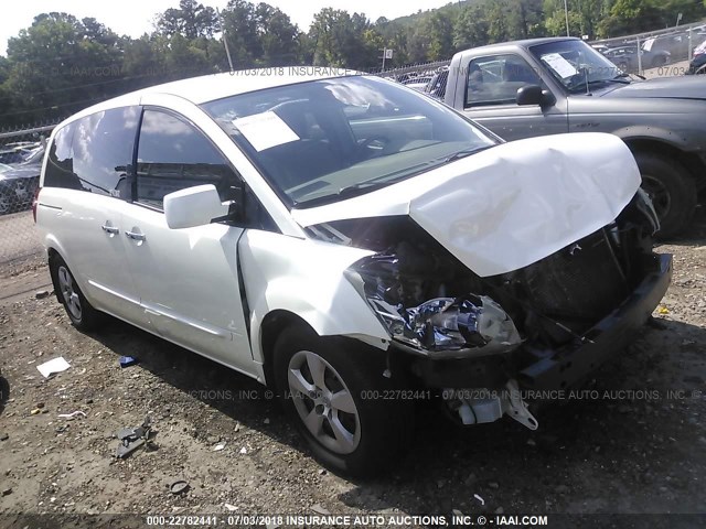 5N1BV28U28N116145 - 2008 NISSAN QUEST S/SE/SL WHITE photo 1