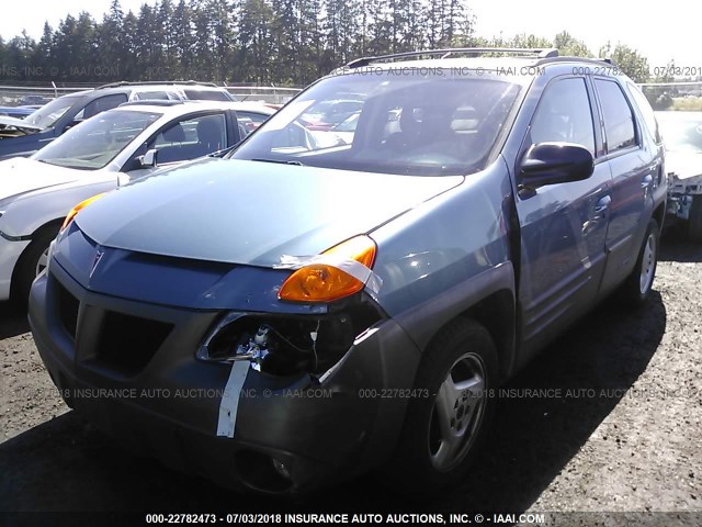 3G7DA03E31S509790 - 2001 PONTIAC AZTEK BLUE photo 2