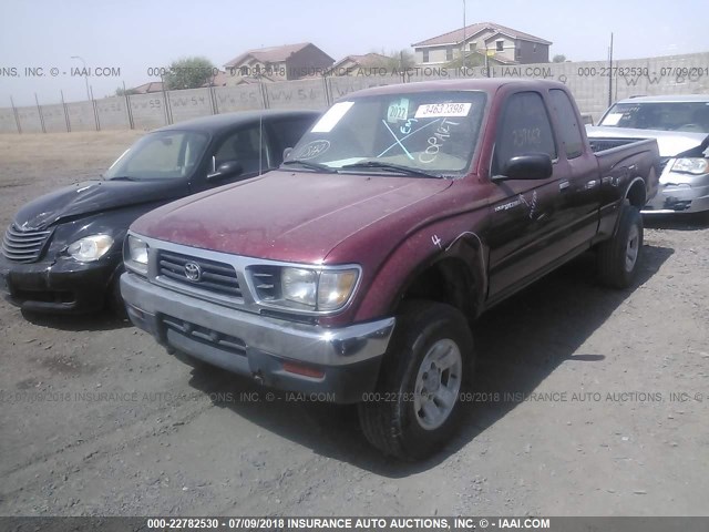 4TAWN72N6TZ173997 - 1996 TOYOTA TACOMA XTRACAB RED photo 2