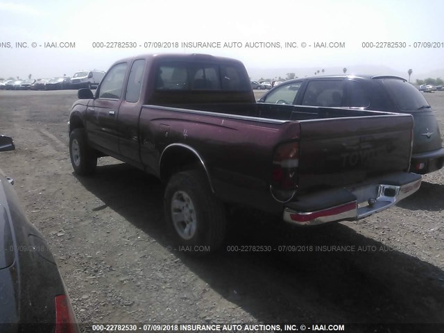 4TAWN72N6TZ173997 - 1996 TOYOTA TACOMA XTRACAB RED photo 3