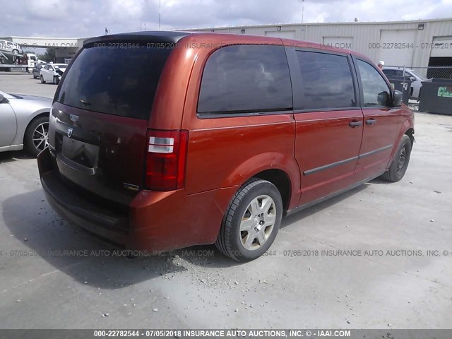 2D8HN44H18R741756 - 2008 DODGE GRAND CARAVAN SE ORANGE photo 4