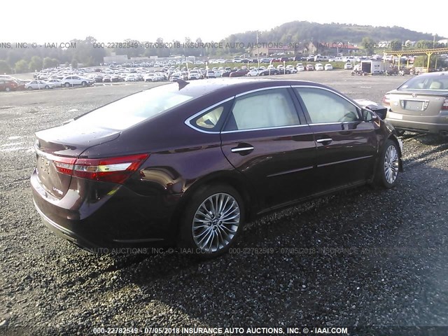 4T1BK1EB5HU257190 - 2017 TOYOTA AVALON XLE PLUS/PREMIUM/TOUR/LTD PURPLE photo 4