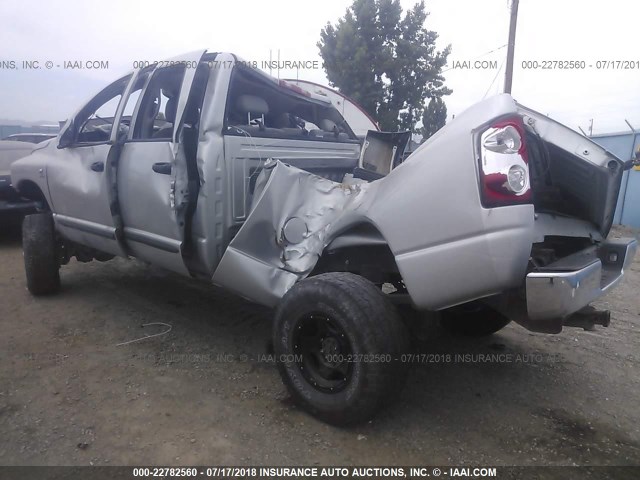 3D7KS28A87G798691 - 2007 DODGE RAM 2500 ST/SLT SILVER photo 3