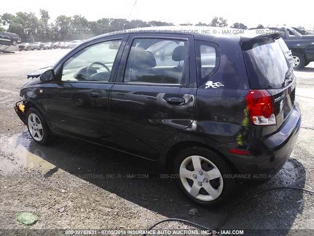 KL1TD62625B354269 - 2005 CHEVROLET AVEO LS BLACK photo 3