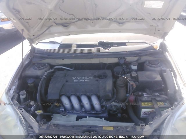 2T1KY38E03C087055 - 2003 TOYOTA COROLLA MATRIX XRS GOLD photo 10