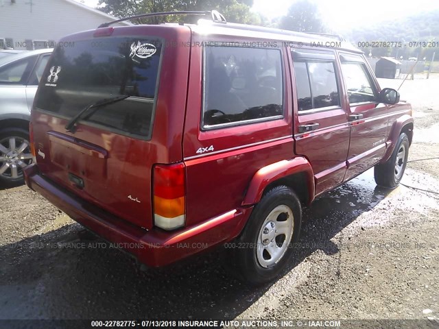 1J4FJ78S7WL282886 - 1998 JEEP CHEROKEE LIMITED RED photo 4