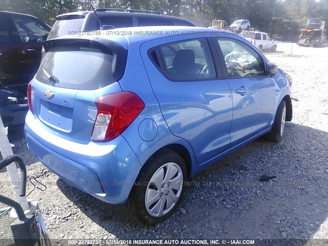 KL8CB6SA4HC812663 - 2017 CHEVROLET SPARK LS BLUE photo 4