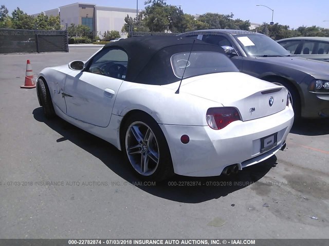 5UMBT93598LY53756 - 2008 BMW M ROADSTER WHITE photo 3