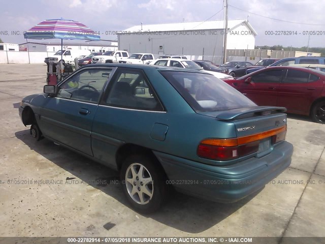 1FASP11J2SW262951 - 1995 FORD ESCORT LX/SPORT GREEN photo 3