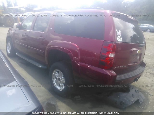 1GNSKJE78DR377134 - 2013 CHEVROLET SUBURBAN K1500 LT RED photo 3