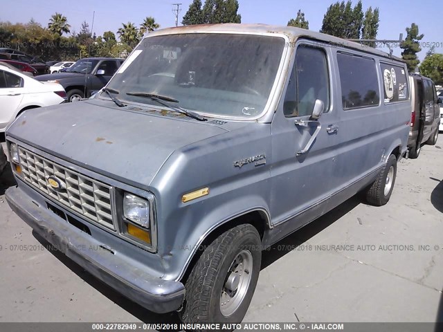 1FMEE11N5GHB58963 - 1986 FORD ECONOLINE E150 BLUE photo 2