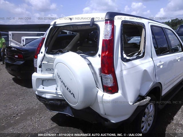 JHLRD78905C064457 - 2005 HONDA CR-V SE/EX WHITE photo 6