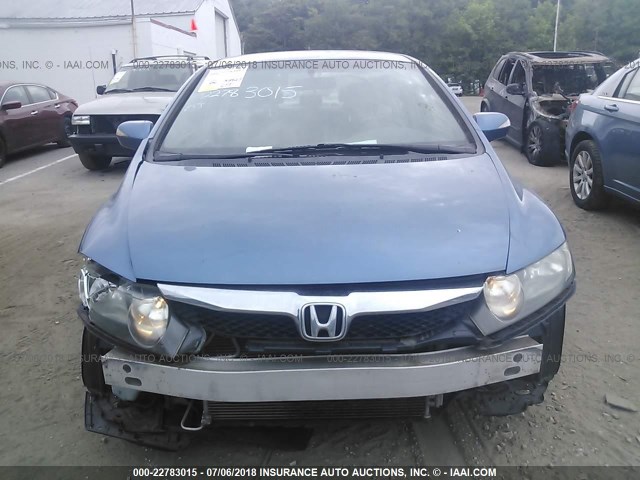 JHMFA36249S011973 - 2009 HONDA CIVIC HYBRID BLUE photo 6