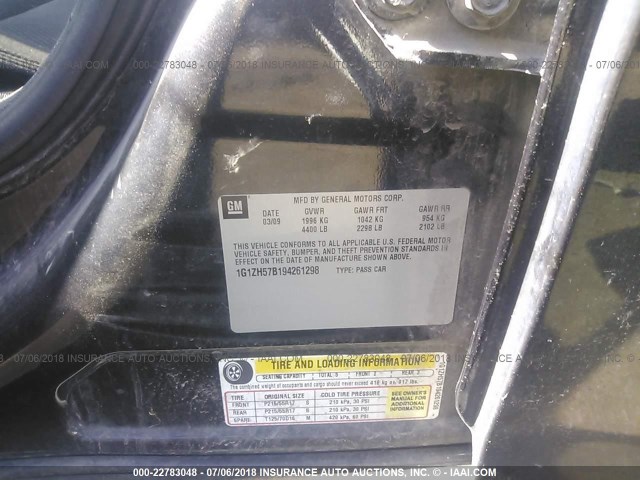 1G1ZH57B194261298 - 2009 CHEVROLET MALIBU 1LT 黑色 照片 9