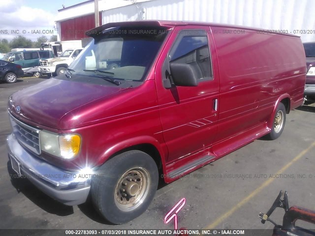 1FTHS24Y9PHA92312 - 1993 FORD ECONOLINE E250 SUPER DUTY VAN MAROON photo 2