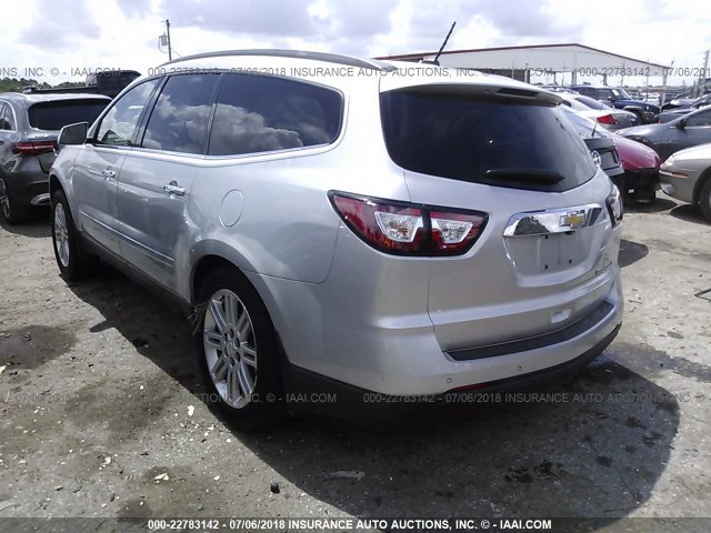 1GNKRGKD5EJ192998 - 2014 CHEVROLET TRAVERSE LT SILVER photo 3