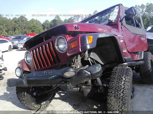 1J4FY19S1WP732922 - 1998 JEEP WRANGLER / TJ SPORT RED photo 6