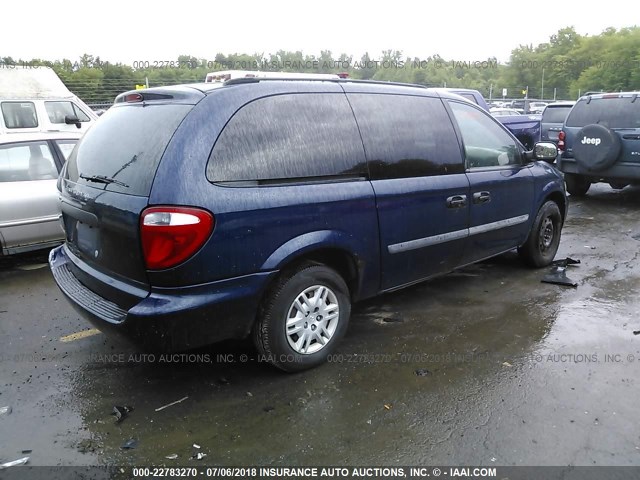 1D4GP24R56B699821 - 2006 DODGE GRAND CARAVAN SE BLUE photo 4